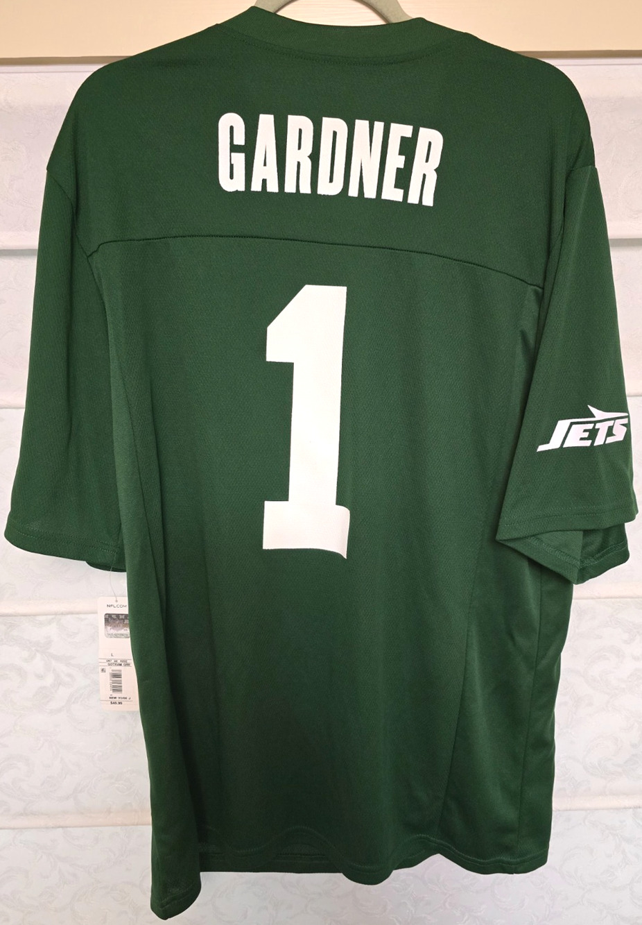 New York Jets Sauce Gardner #1 Jersey Mens Large Green NFL Team Apparel NWT NEW